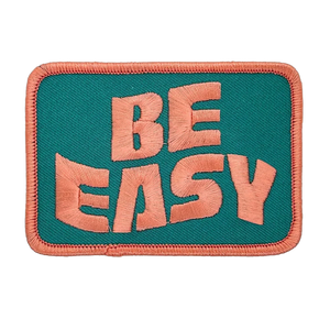Draplin Design Co. Be Easy Souvenir Patch — DDC-371, Teal/Peach