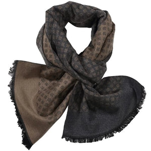 Grey & Brown Diamond Scarf