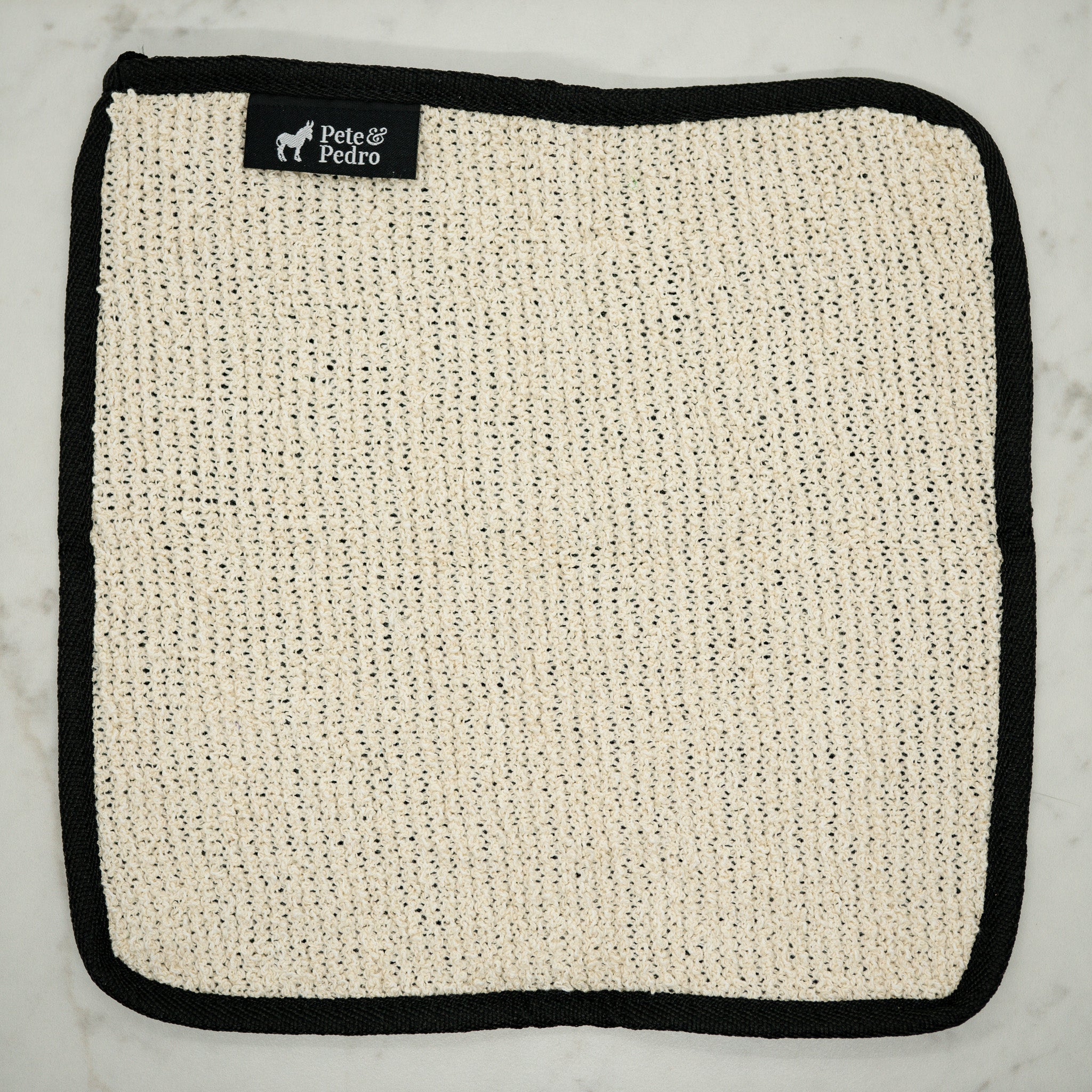 Natural textured exfoliating side of dual-sided washcloth