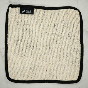 Natural textured exfoliating side of dual-sided washcloth