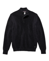 Charcoal Denver Cooling Mock Neck Sweater laid flat – men’s moisture-wicking pullover with button collar, available at The Simple Man Store