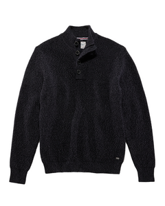 Charcoal Denver Cooling Mock Neck Sweater laid flat – men’s moisture-wicking pullover with button collar, available at The Simple Man Store