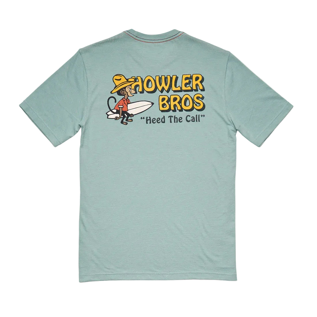 Howler Brothers El Monito Surfs back graphic t-shirt Riviera Blue men's surf inspired tee