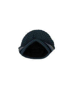 Inside view of the Eliot Beanie in Slate showing soft fleece lining and wavy rib knit — The Simple Man men’s winter hat