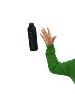 We Are Enough ENOUGH Insulated Water Bottle Real Black detail showing sweat-proof matte finish