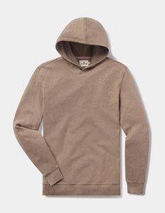 Flat lay of Puremeso Essential Hoodie in taupe – classic midweight men’s hoodie with 2-ply hood and soft finish, crafted by The Normal Brand.
