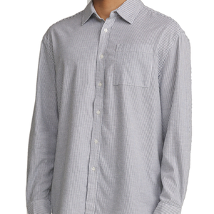 Man wearing the Ezra Long Sleeve Shirt, side view