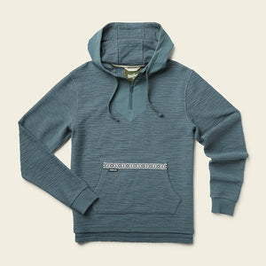 Howler Bros Honzer Hoodie in admiralty Blue, Flat lay view