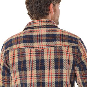 Back view of Heavy Twill Shacket in Navy Multi Plaid - The Simple Man