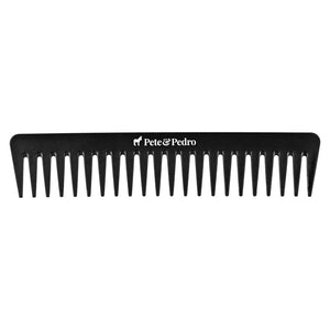 Black wide tooth detangling men's comb with rounded teeth