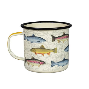 Enamel Mug  W/ Fish - Cream