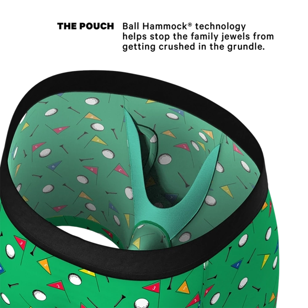 Interior view of men's golf underwear showing Ball Hammock® pouch support design