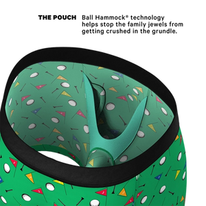 Interior view of men's golf underwear showing Ball Hammock® pouch support design