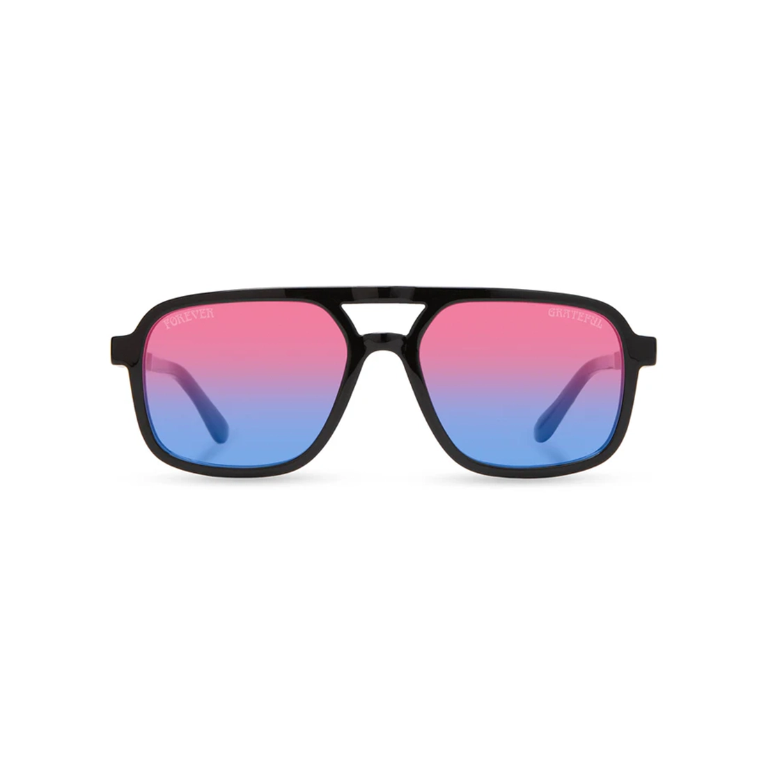 Grateful Dead Stealie polarized sunglasses black frame with pink and blue lenses