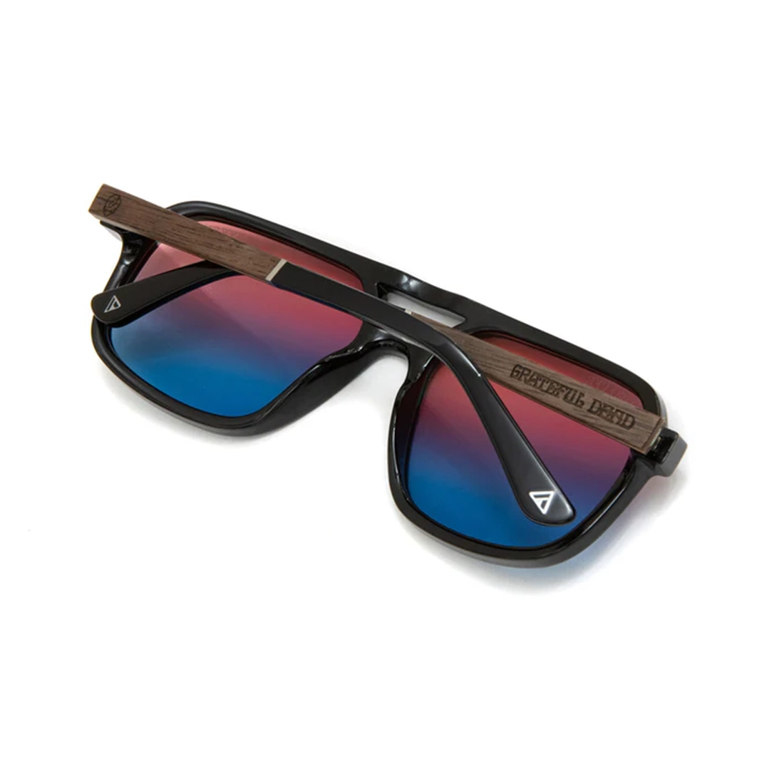 Limited edition Grateful Dead Stealie sunglasses with sustainable frame and wood arms