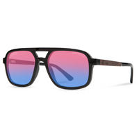 Grateful Dead sunglasses with engraved wood inlay and polarized lenses