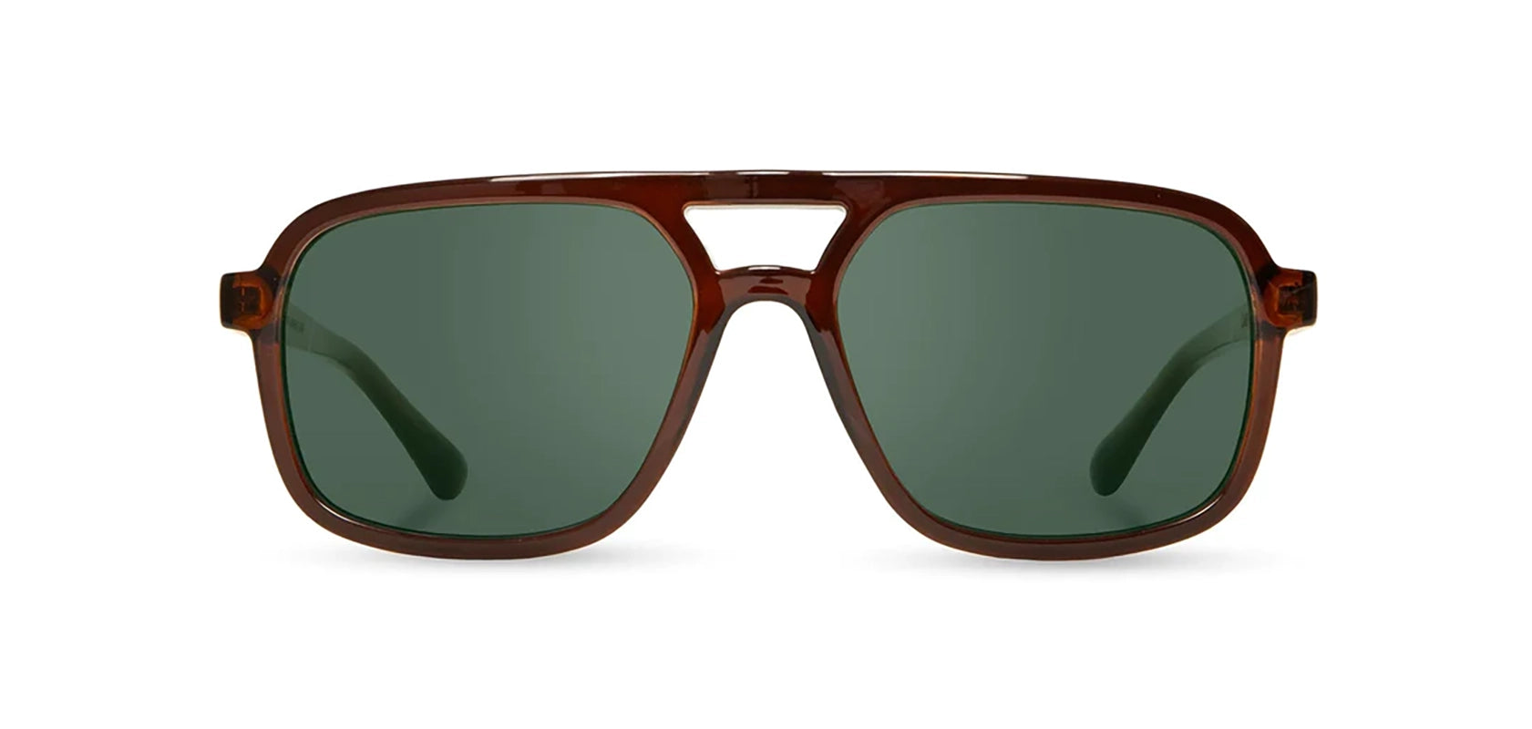 Camp Glacier Sunglasses in Clay & walnut frames, with Grey G15 polarized lenses, front  view