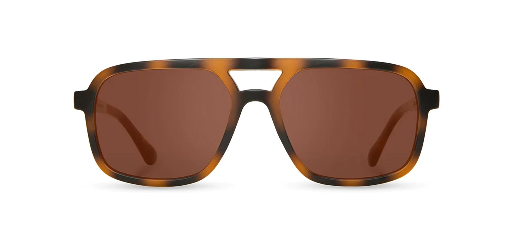 Camp Glacier Sunglasses with Matte Tortoise / walnut frames and brown polarized lenses, front  view