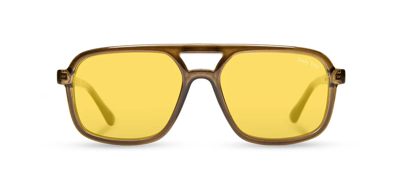 Camp Glacier Sunglasses, moss/walnut with Yellow polarized lenses, front view