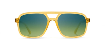 Front view of CAMP Glacier sunglasses in Yellowstone Sap yellow frame with polarized lenses – stylish rugged eyewear from The Simple Man Omaha.
