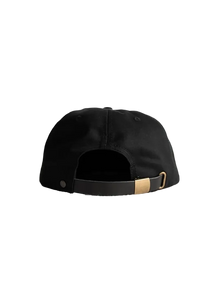 Good Times Only snapback cap back view – adjustable leather strap with brass hardware – The Simple Man
