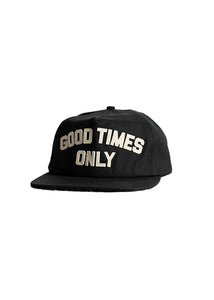 Good Times Only Snapback Cap – Black Canvas Hat