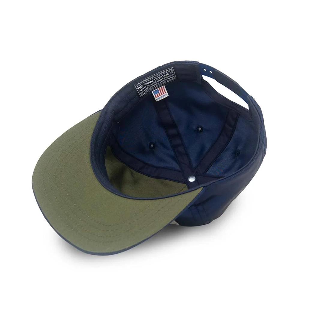 Ampal Creative Good Luck Satin Snapback navy side profile view