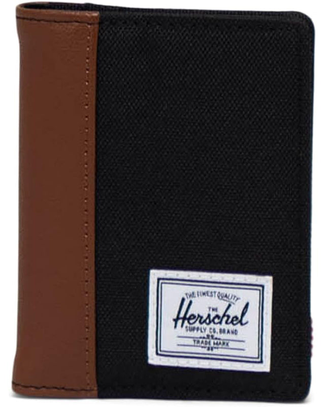 Herschel Gordon wallet in Black /Tan color Front view