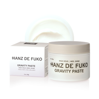 Gravity Paste jar and box, high hold styling paste, front view