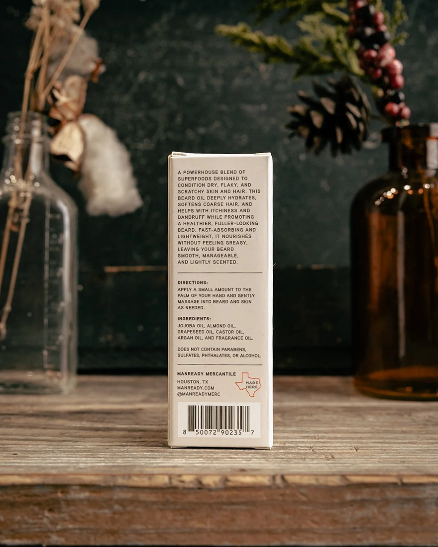 Grey Label beard oil ingredients and directions Manready Mercantile