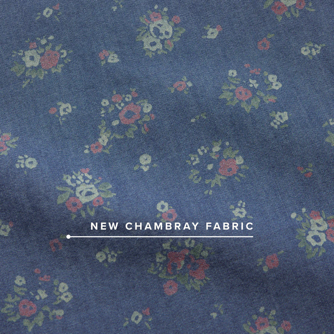 Bouquets Indigo chambray fabric floral print detail Howler Brothers