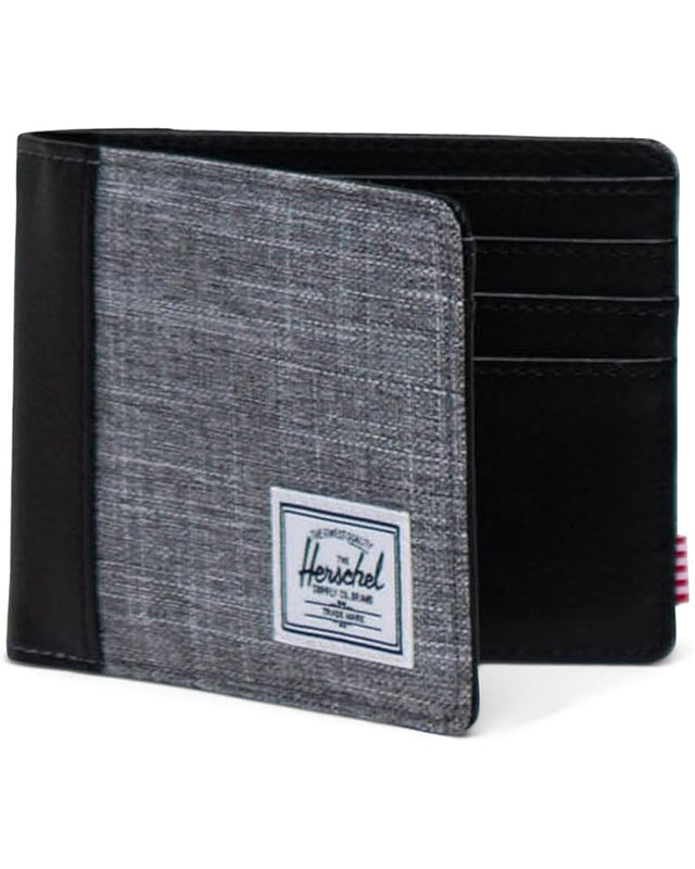 Herschel Supply Hank Wallet in Raven crosshatch color rear view