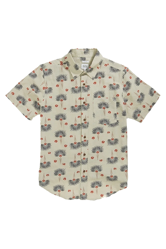 Bridge & Burn Harbor Slim Shirt in Aloha Floral Pattern, flat lay View