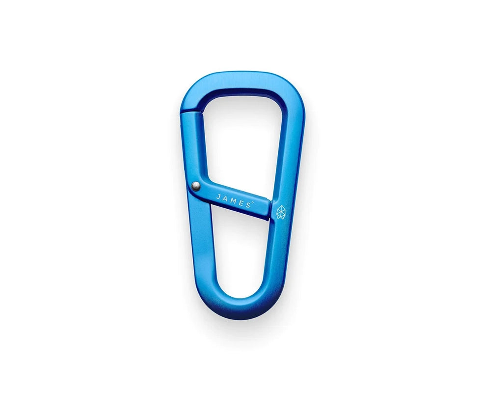 The James Brand Hardin Key/Carabiner clip in Cerulean blue color