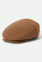 Brixton Hooligan Flat Cap in camel shown in a classic three-quarter view.
