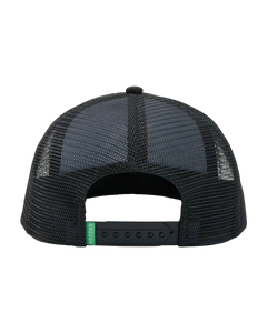 We Are Enough It's Okay Trucker Hat Real Black side profile showing foam front and mesh back construction