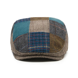 Front view of Tradesman patchwork scally cap