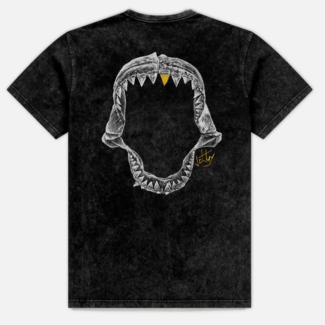 Jetty Jaws Tee – Black Cotton Blend Graphic T-Shirt