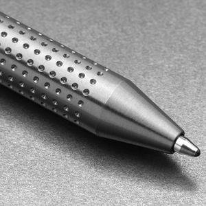The James Brand Kent silver pen bolt mechanism detail close up