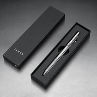 The James Brand Kent bolt-action pen in silver soldier view