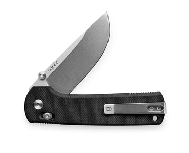 Side view of American-made folding knife featuring MagnaCut steel blade and deep carry pocket clip