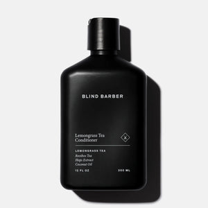 Blind Barber Lemongrass Tea Conditioner black bottle, product shot, The Simple Man