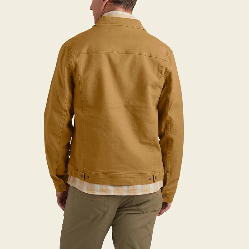 Howler Brothers Lined Depot Jacket in Aged Khaki, rear  view
