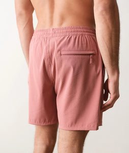 6 inch Lined Swim Short Withered Rose back view – zip security pocket detail – The Simple Man