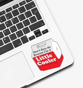 Funny Little Cooler waterproof sticker on laptop – 3 inch red decal from The Simple Man