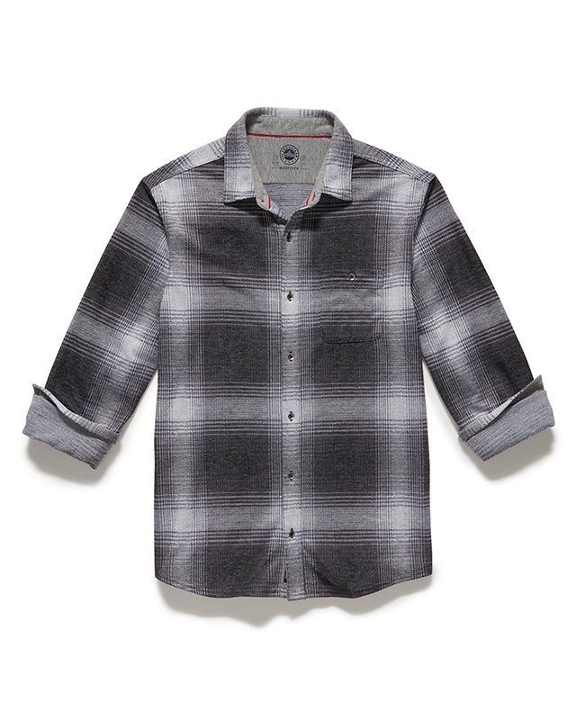 Flag & Anthem Madeflex Hero Flannel Shirt in Charcoal, flat lay view