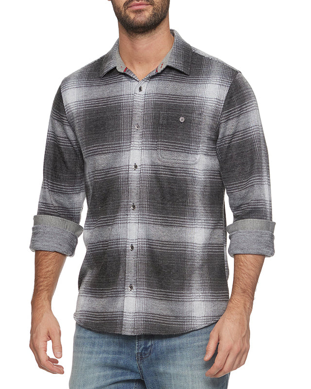 Flag & Anthem Madeflex Hero Flannel Shirt in Charcoal, front view