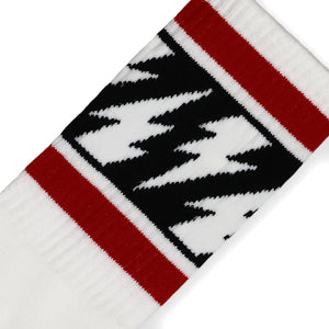 SOCCO USA made lightning bolt socks flat lay product image