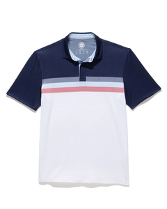 MVP Performance Polo — Men's Stretch Golf Polo Shirt in Coronado Chest Stripe