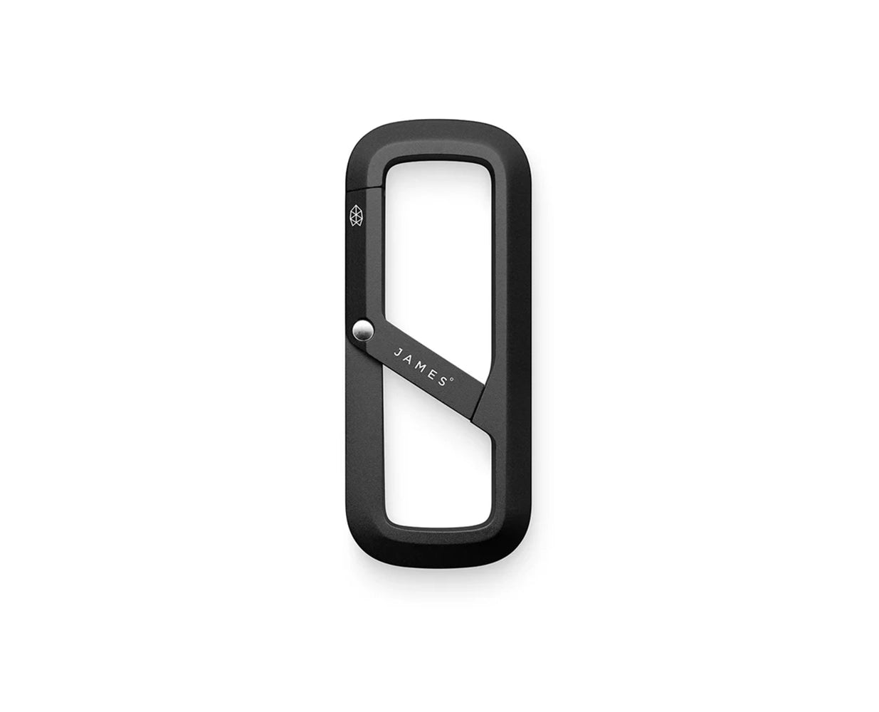 “Black Madison carabiner by The James Brand – minimalist EDC key clip sold at The Simple Man